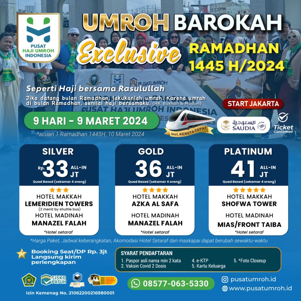 Paket Umroh Awal Ramadhan 2024 1445 H 9 Hari